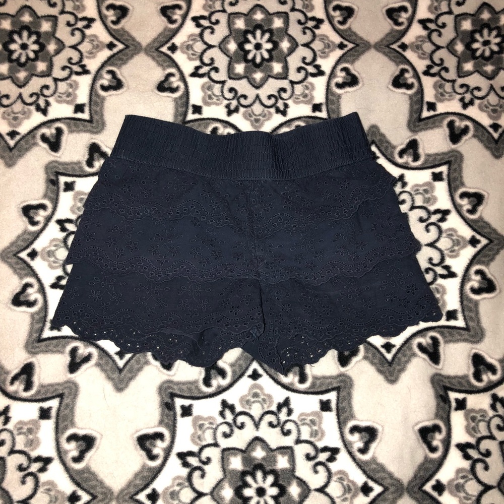 Girls Navy blue Lacey shorts